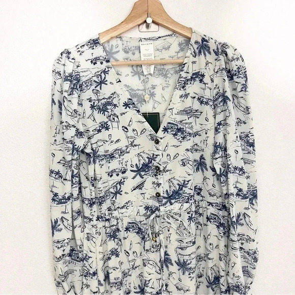 NWT Boamar Blue White Zain Village Blue Maxi Dress, Size Extra Small/Small - Picture 3 of 11